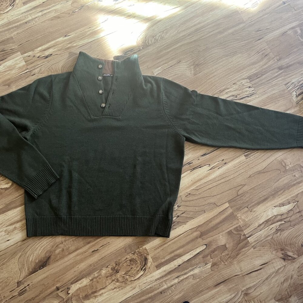 J. Mclaughlin Men's Sweater XL Merino Wool Olive